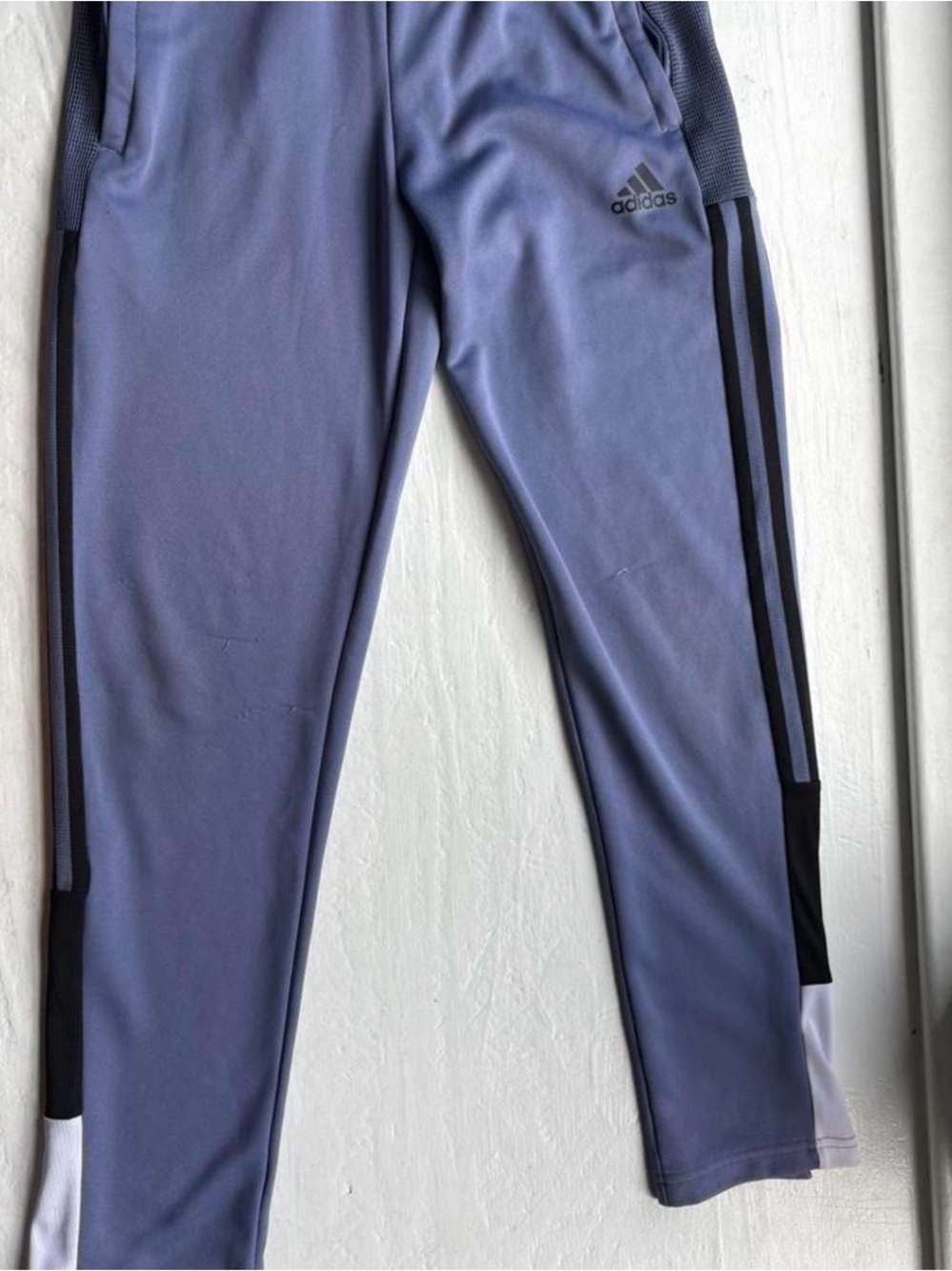 adidas Kids Lavender Joggers with Black Side Stripes